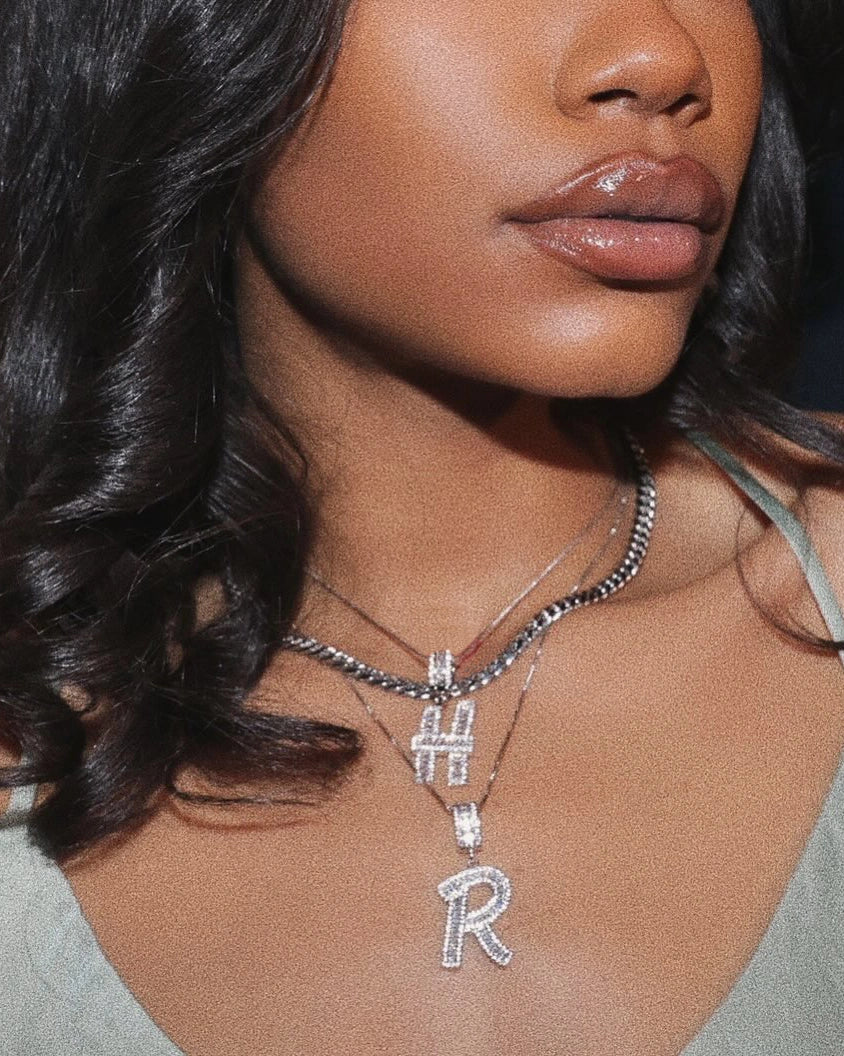 Baguette Initial Pendant