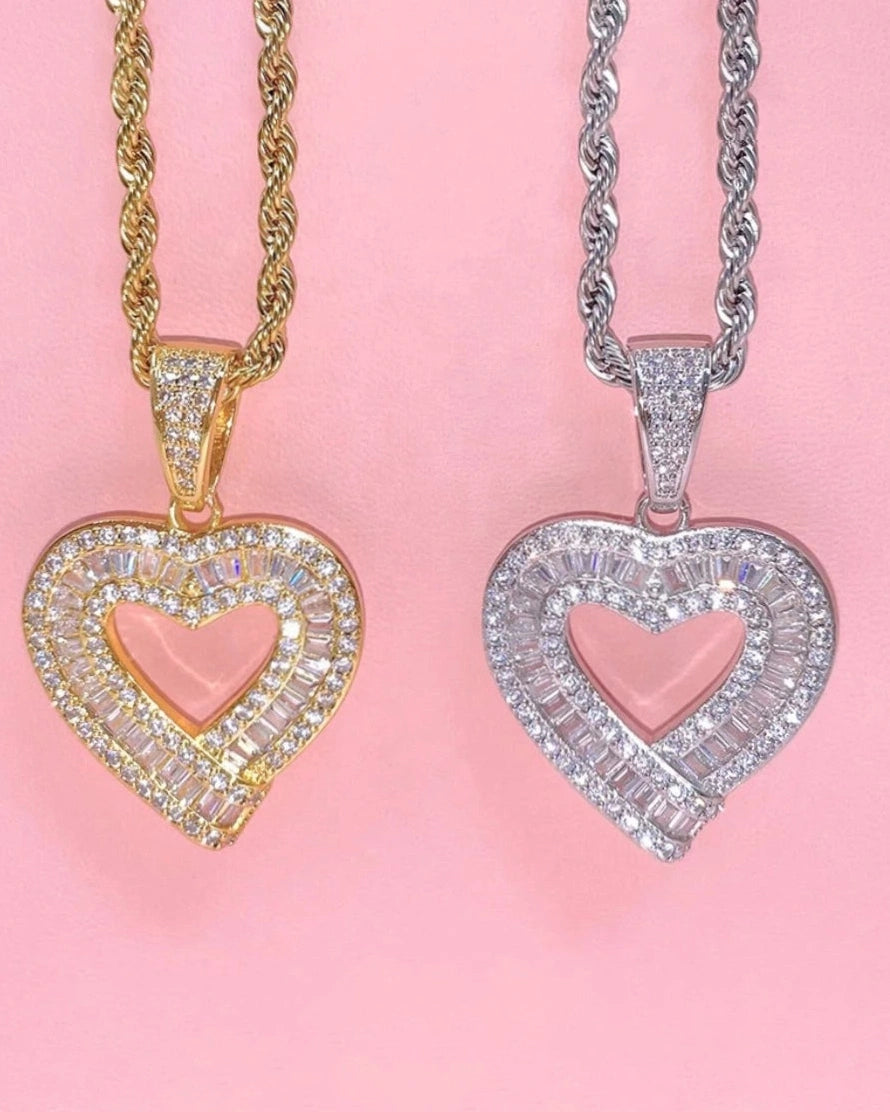 Baguette Heart Pendant