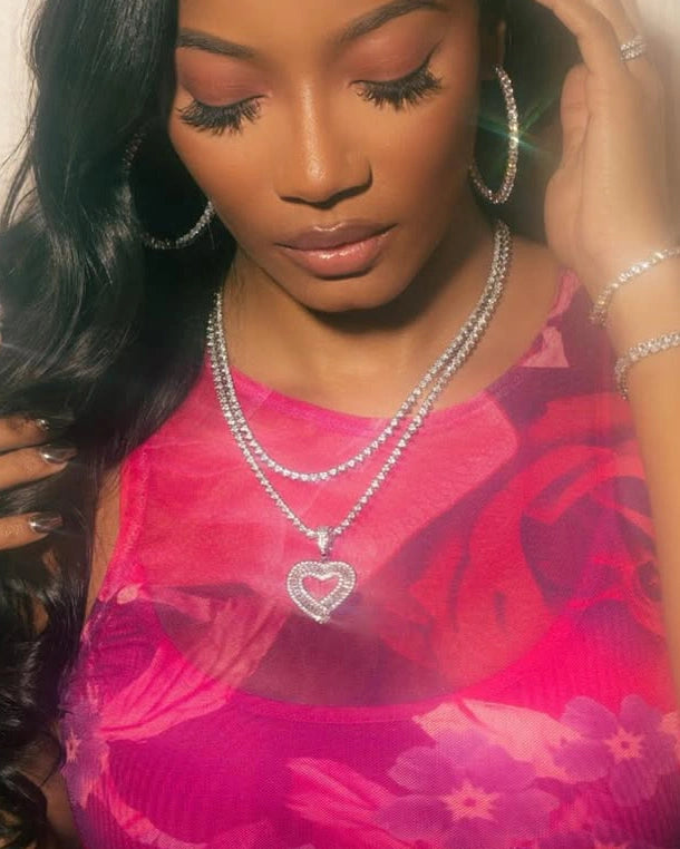 Baguette Heart Pendant