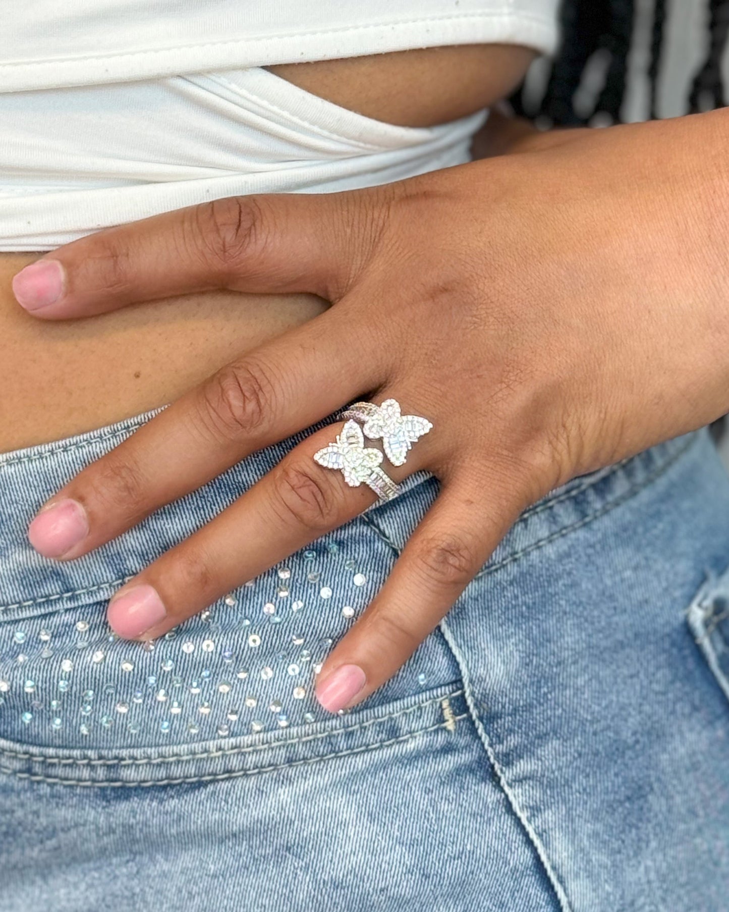 Butterfly Baguette Ring