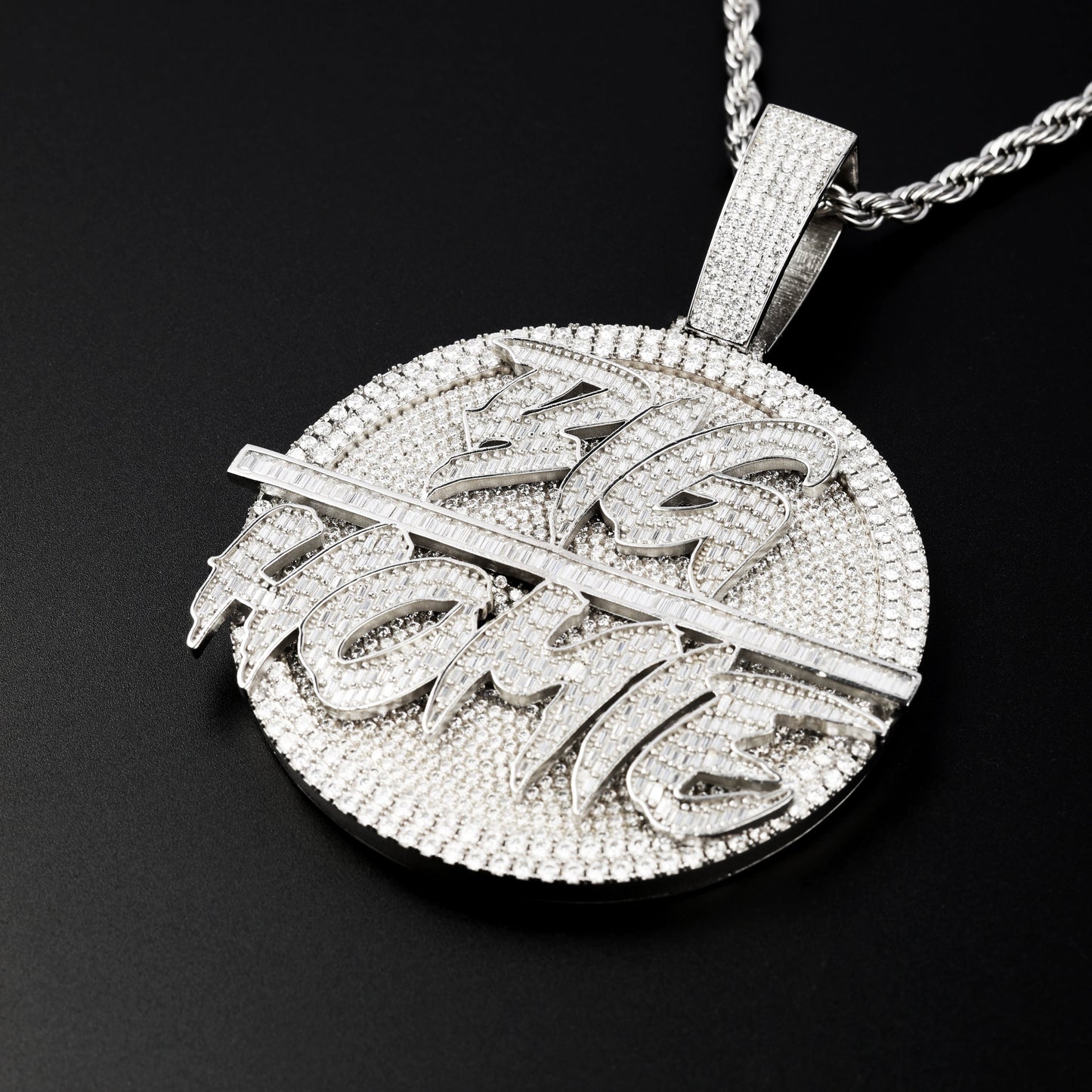 Custom Circle Pendant with Rope Chain