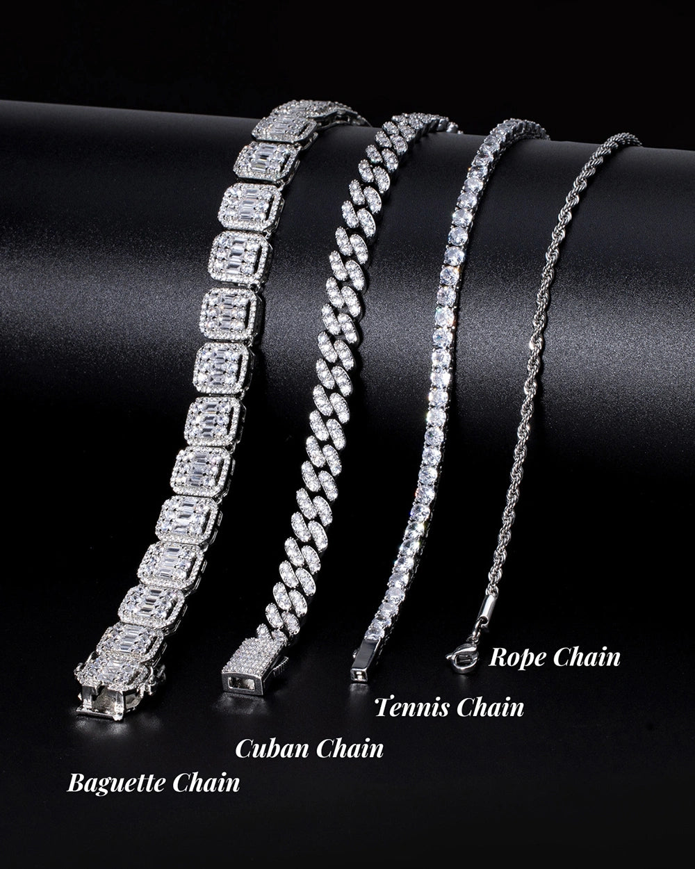 Baguette Bling Letter Necklace