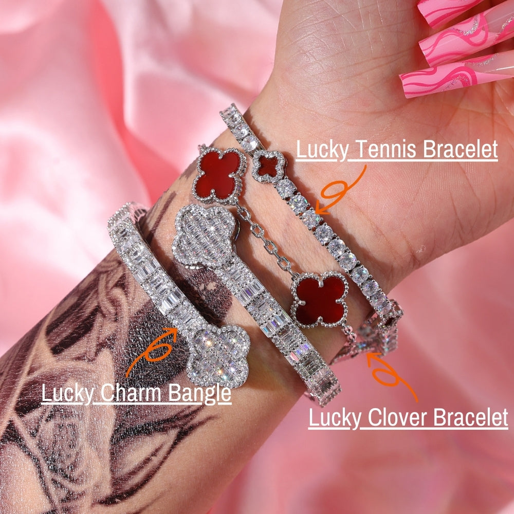 Lucky Four-Leaf Bracelet Set