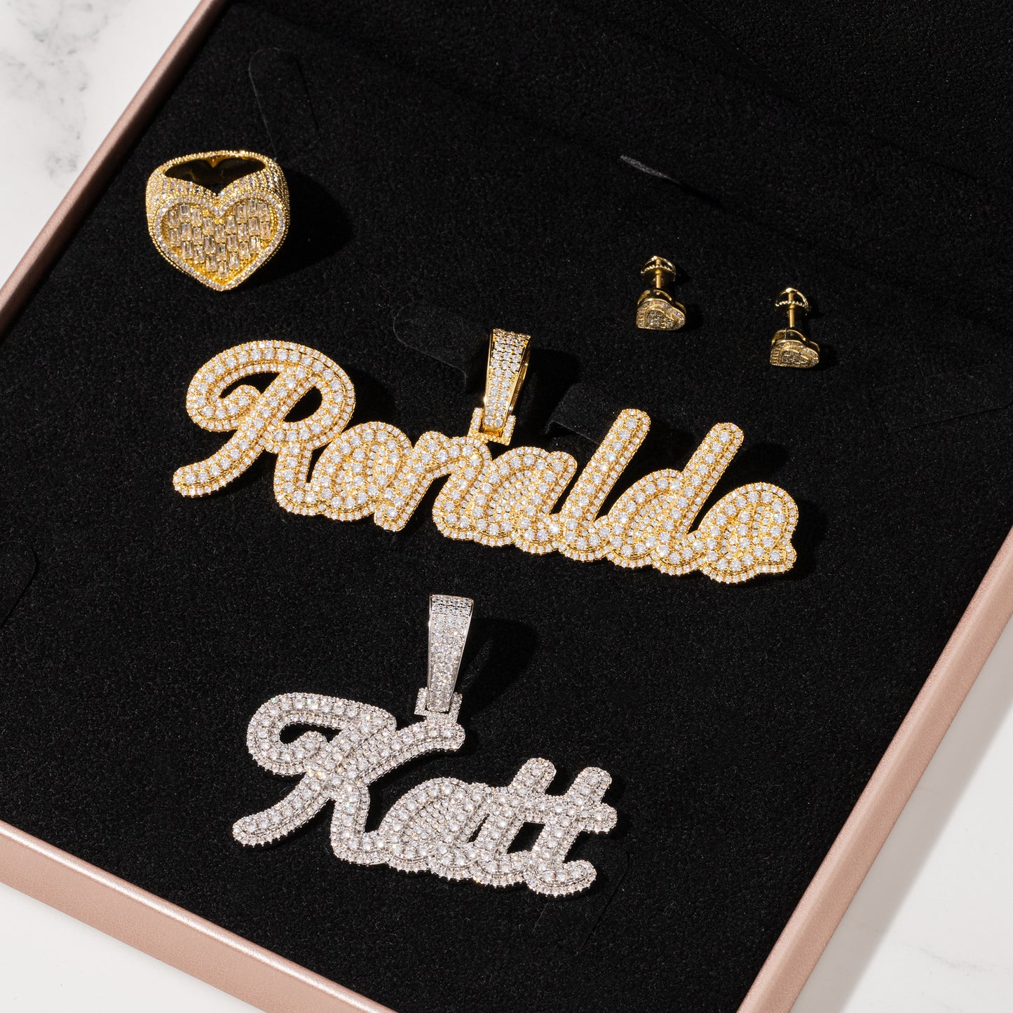 Full Iced Custom Script Letter Pendant
