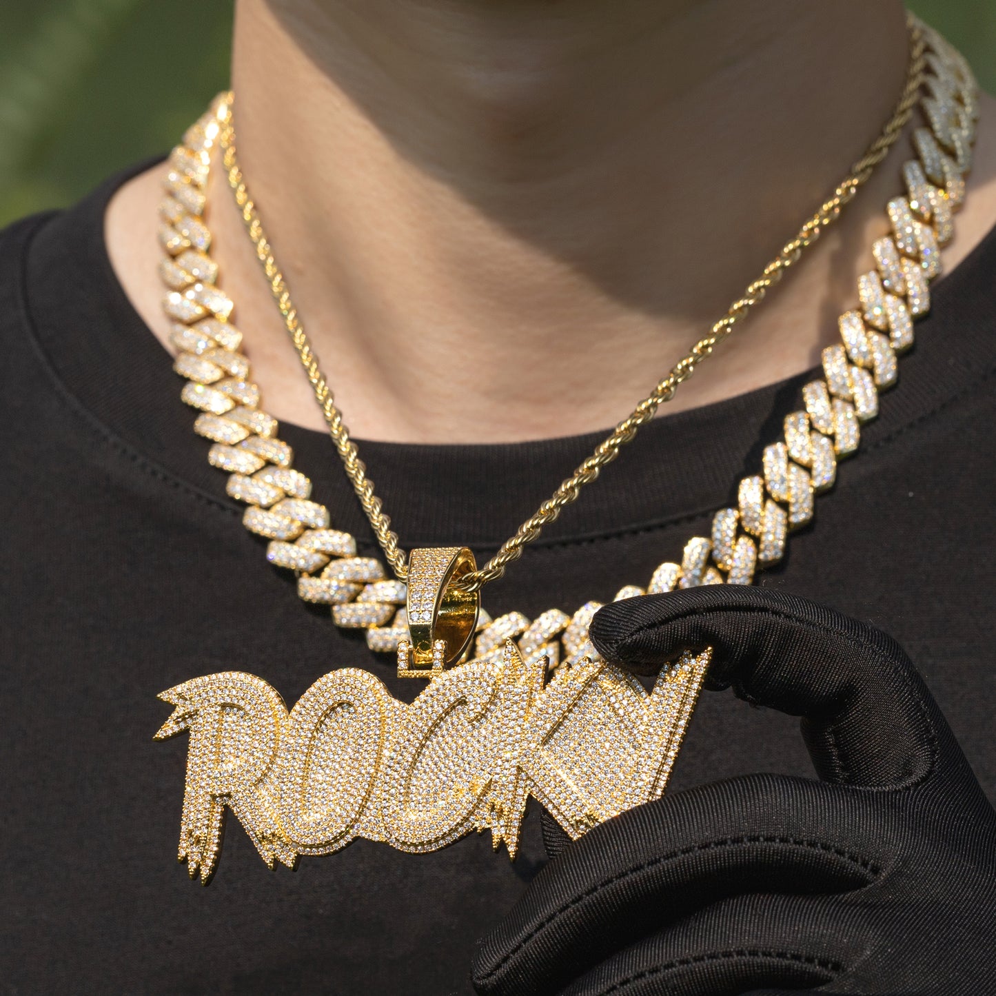 Fully Iced Trendy Custom Name Pendant