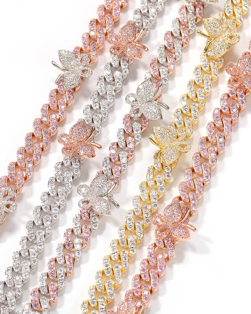 "HOT GIRL" Butterfly Link Bracelet