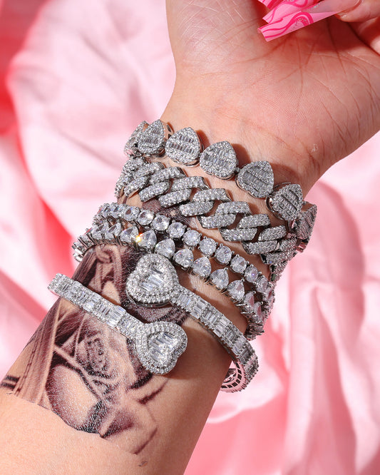 Heart Diamond Layered Bracelet