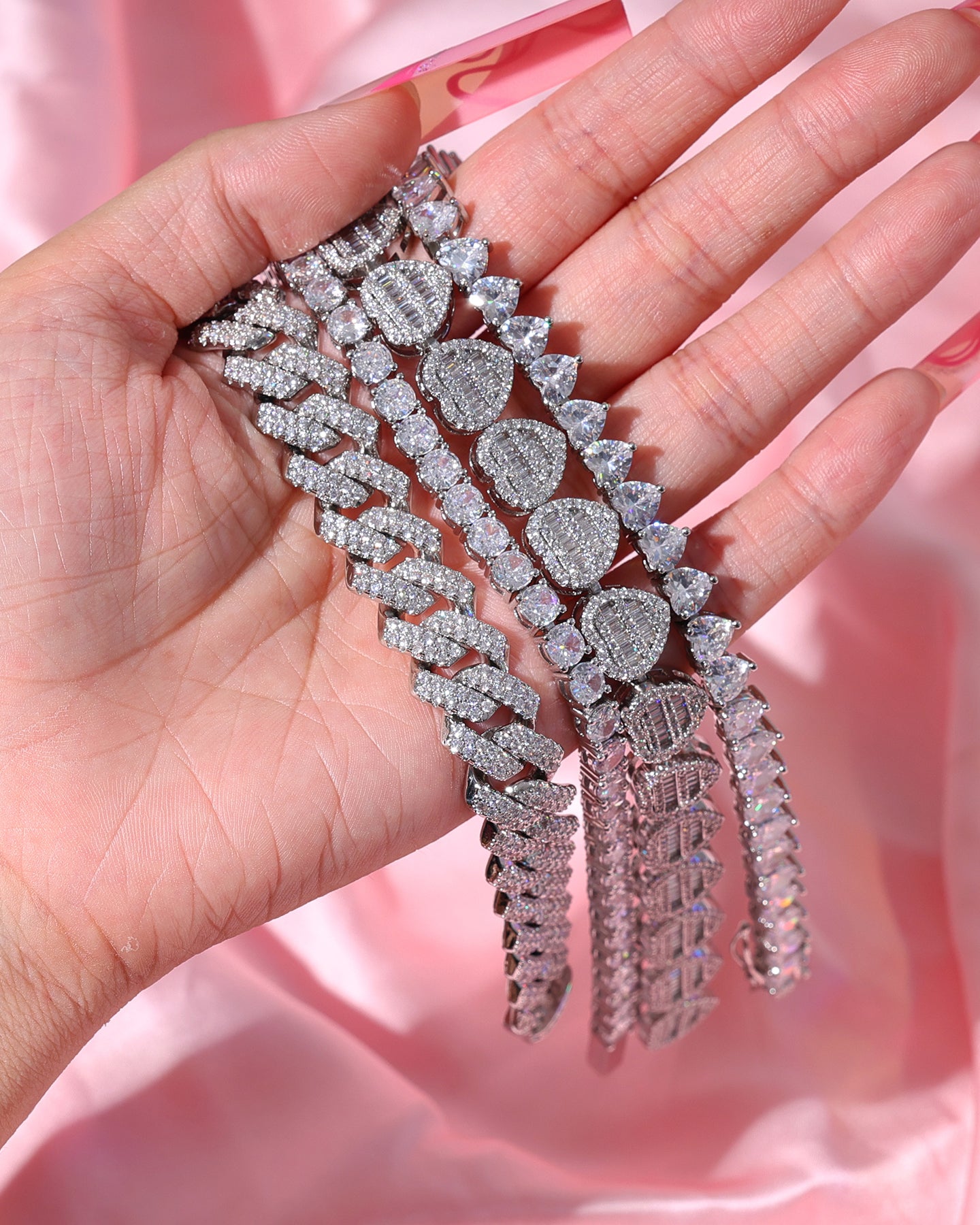 Heart Diamond Layered Bracelet