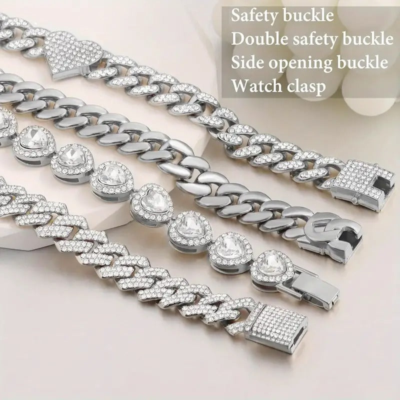ICED HEART CUBAN – 4PC Bracelet Set
