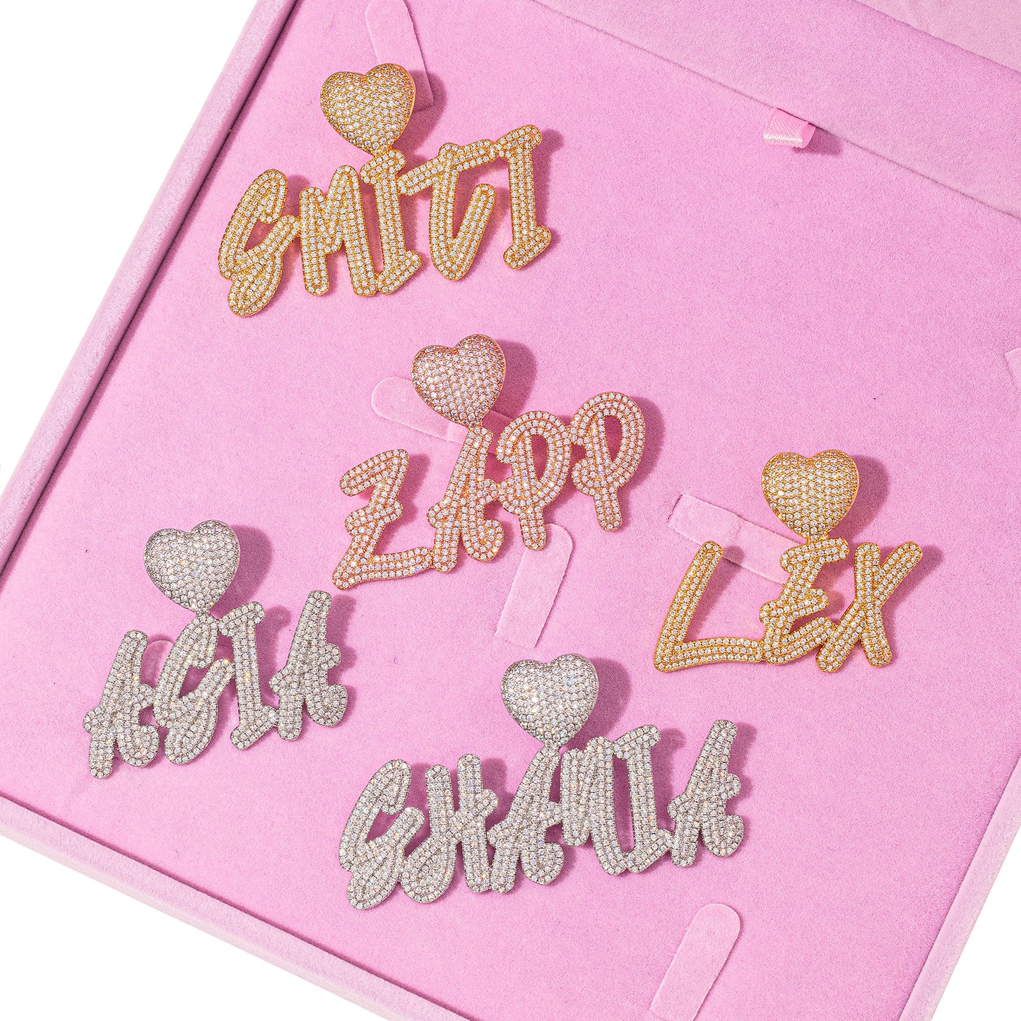 Icy Heart Cursive Name Necklace