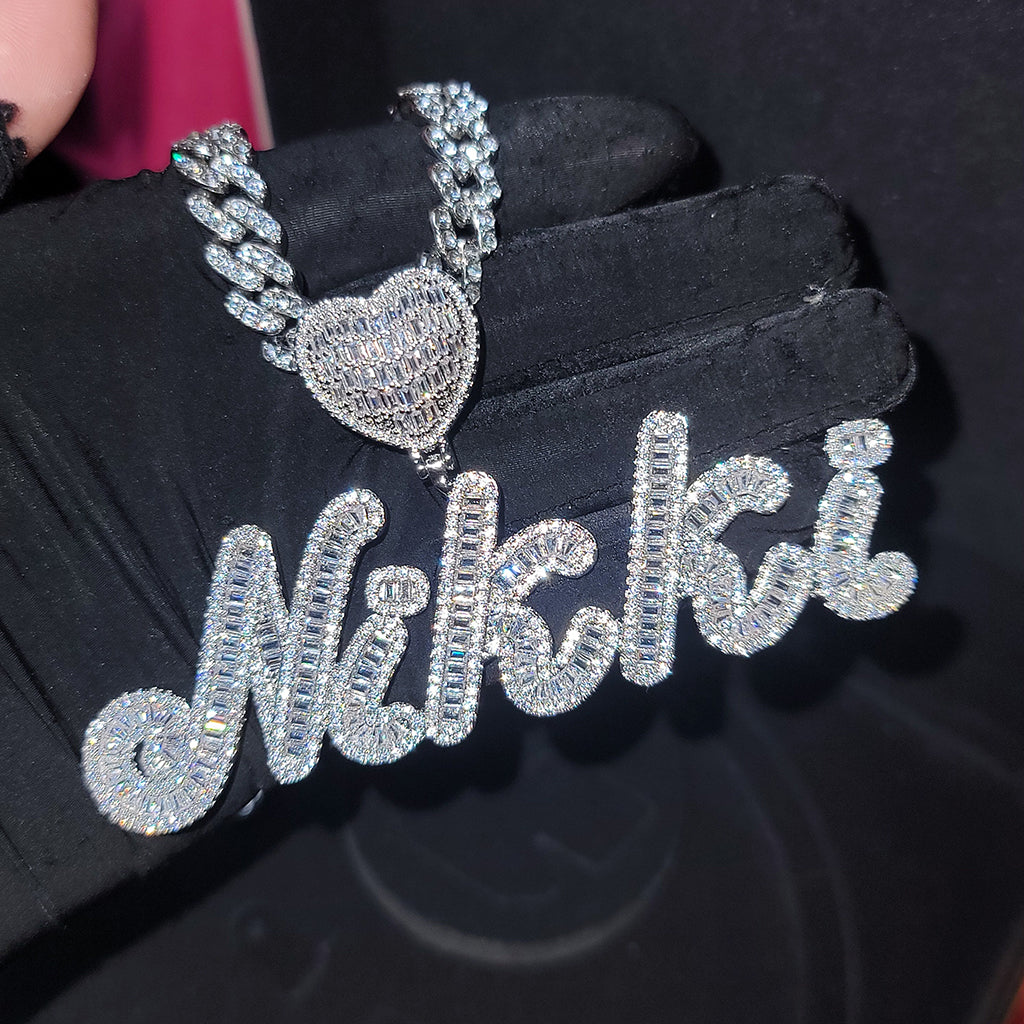 Love Baguette Nameplate Necklace