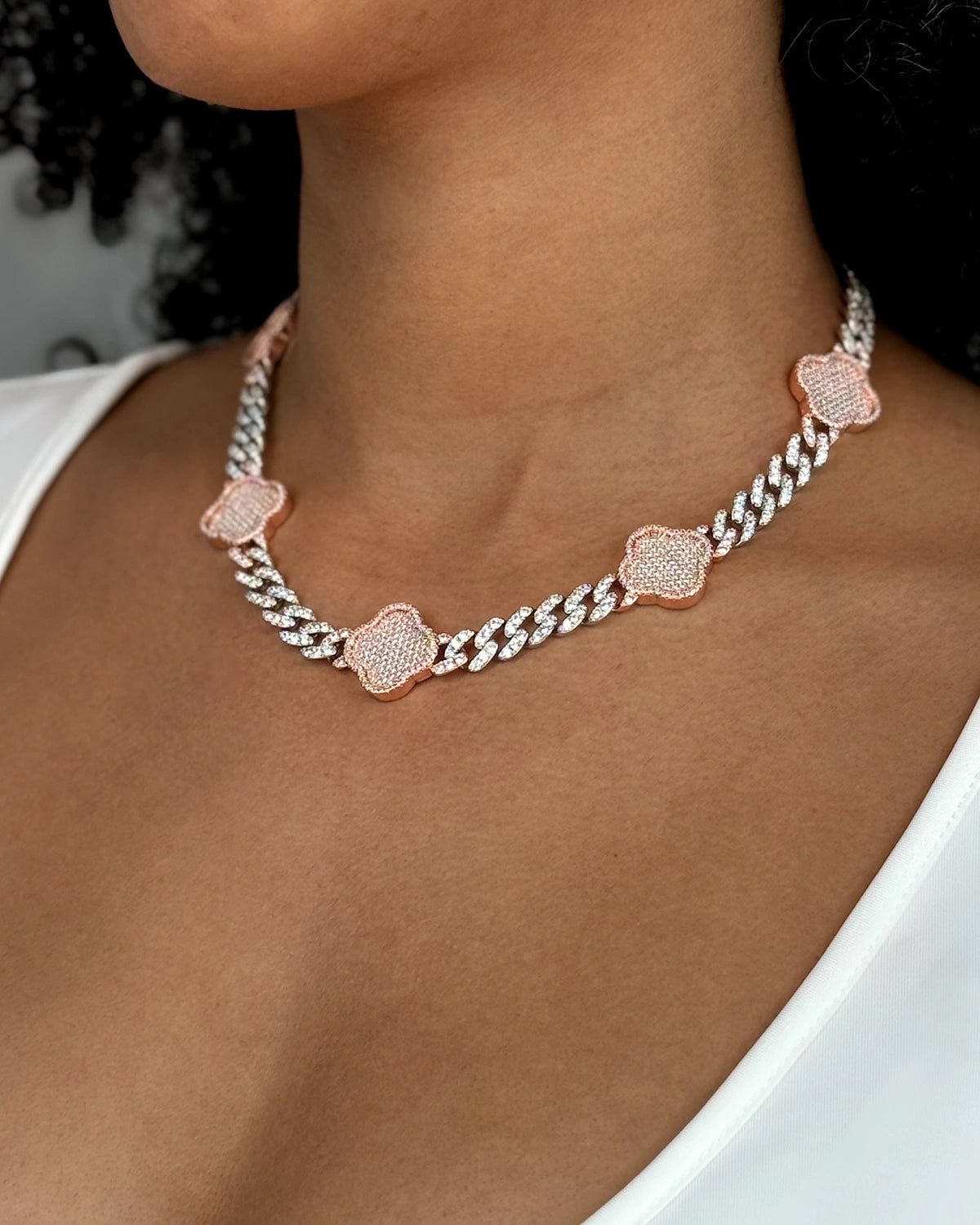 Lucky Clover Cuban Link Necklace