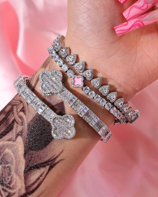 Heart Clover Bracelet Set