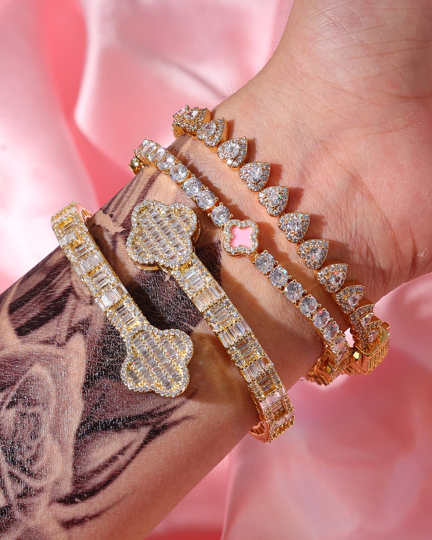 Heart Clover Bracelet Set