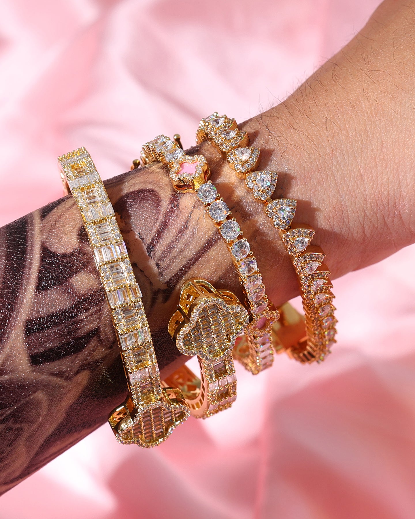 Heart Clover Bracelet Set