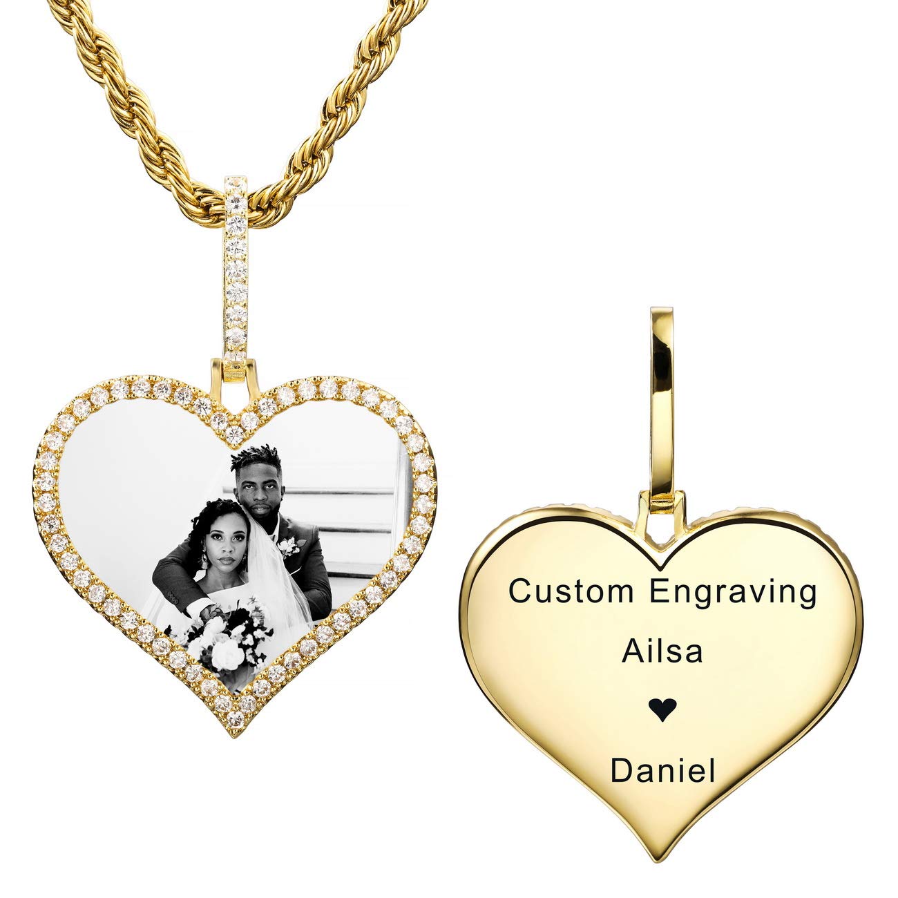 Classy Heart Photo Pendant