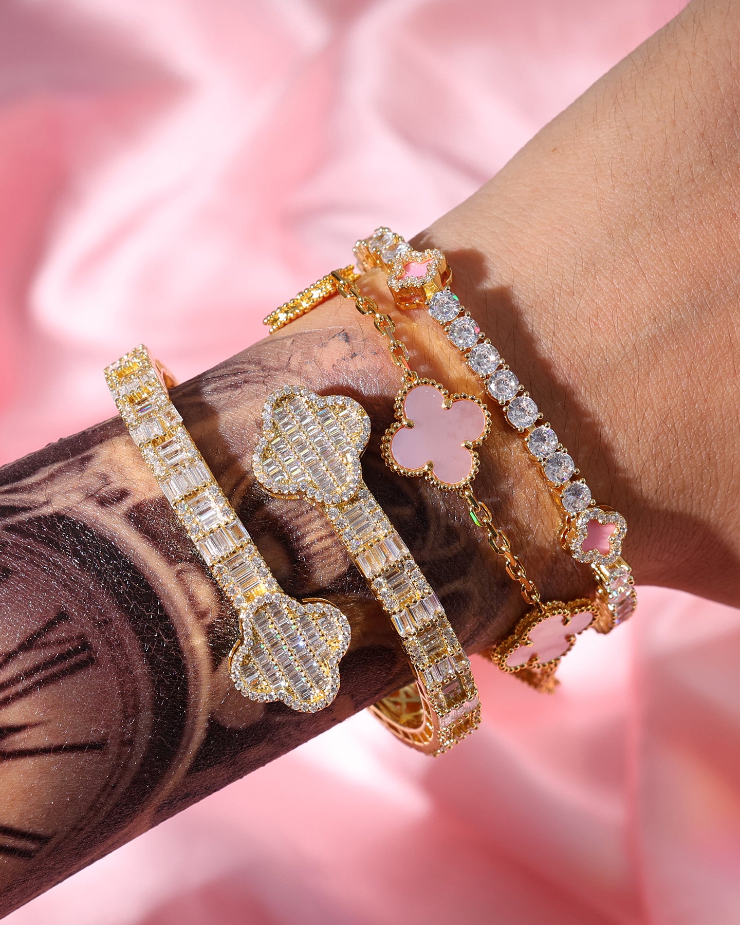 Lucky Four-Leaf Bracelet Set