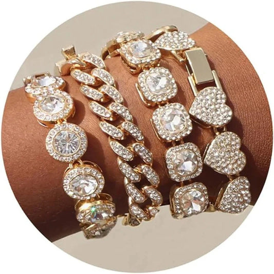 MEGAN DRIP STACK – 4PC Bling Bracelet Set