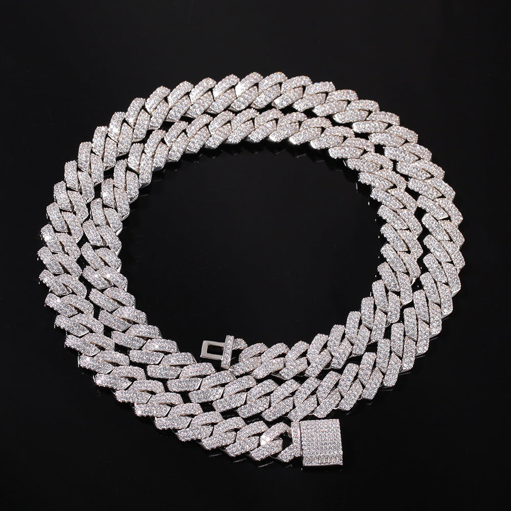 14mm Two Row Prong Cuban Necklace