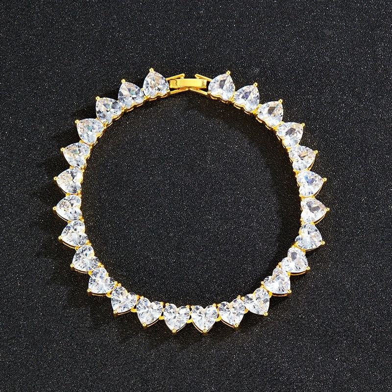 Iced-Out Heart Tennis Chain Necklace