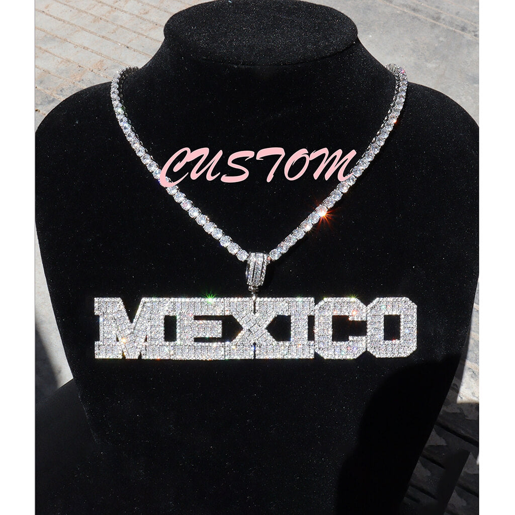 Baguette Cut Name Pendant
