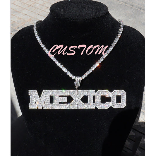 Baguette Cut Name Pendant