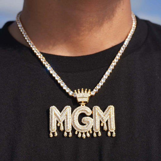 Crown Water Drip Letters Custom Pendant