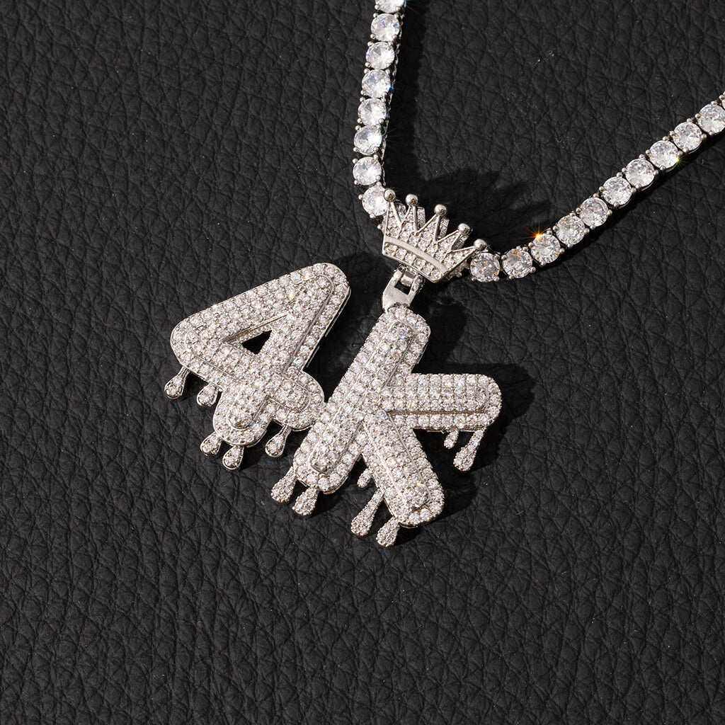 Crown Water Drip Letters Custom Pendant