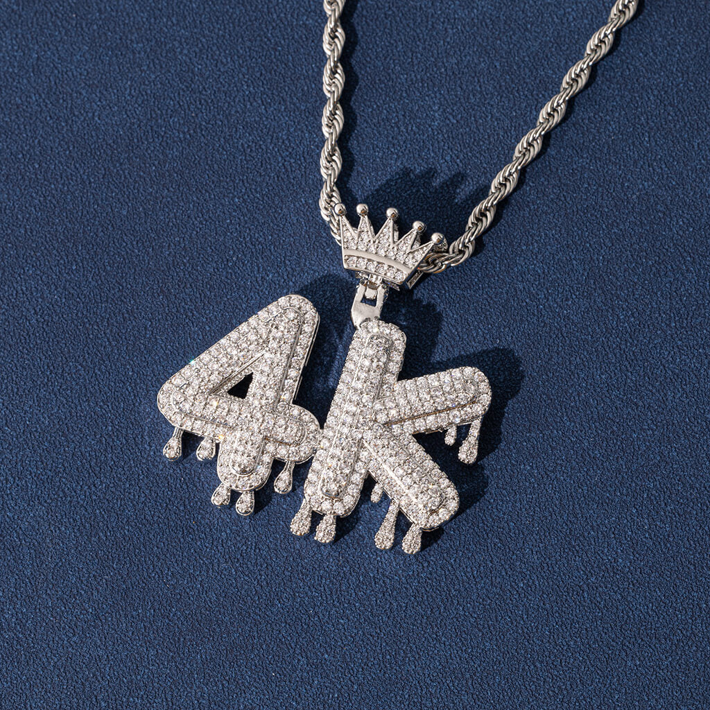 Crown Water Drip Letters Custom Pendant