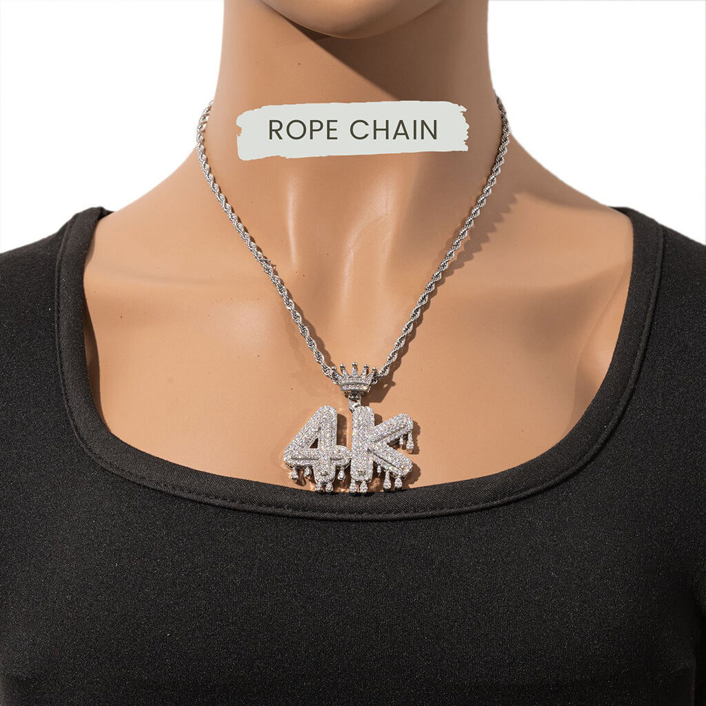Crown Water Drip Letters Custom Pendant
