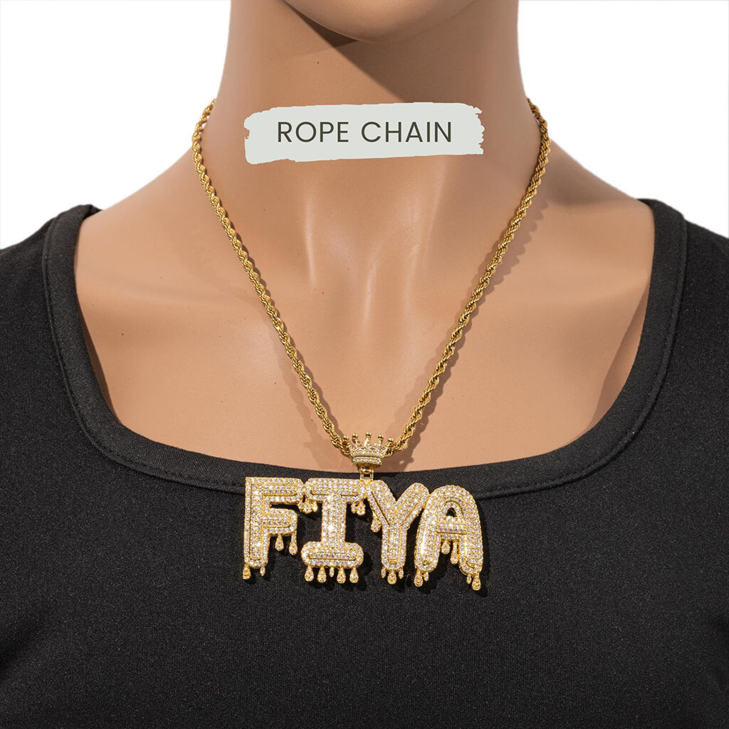 Crown Water Drip Letters Custom Pendant