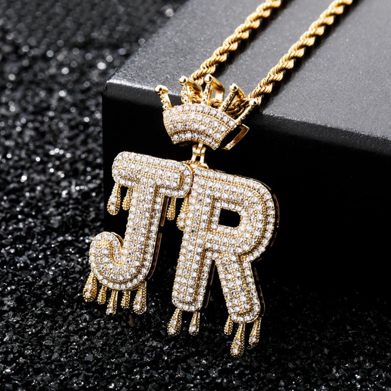 Crown Water Drip Letters Custom Pendant