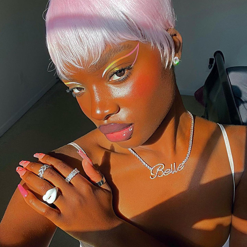 Cursive Pendant | Tennis Chain