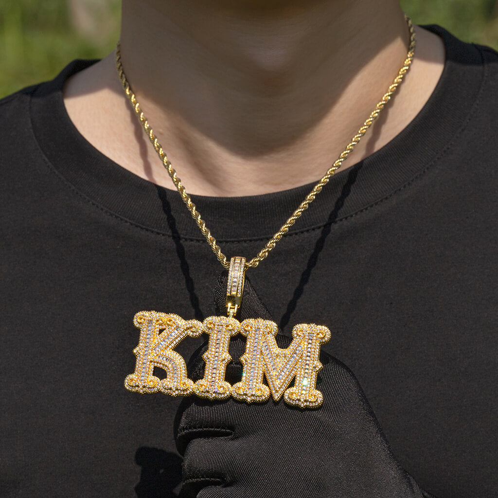 Custom Thorns Baguette Letters Pendant