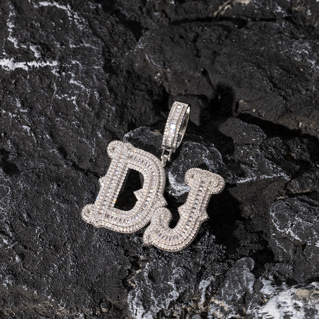 Custom Thorns Baguette Letters Pendant