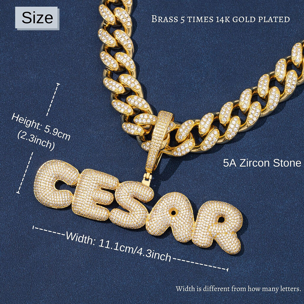 Fully Iced Cusom Name Pendant