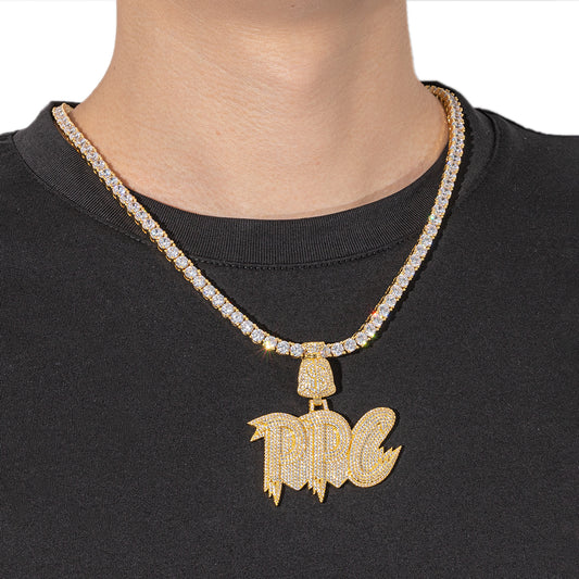 Fully Iced Money Bag Custom Name Pendant