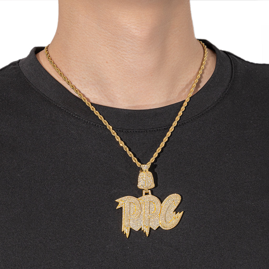 Fully Iced Money Bag Custom Name Pendant