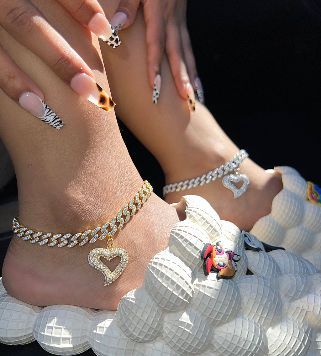 Heart Mini Cuban Link Anklet