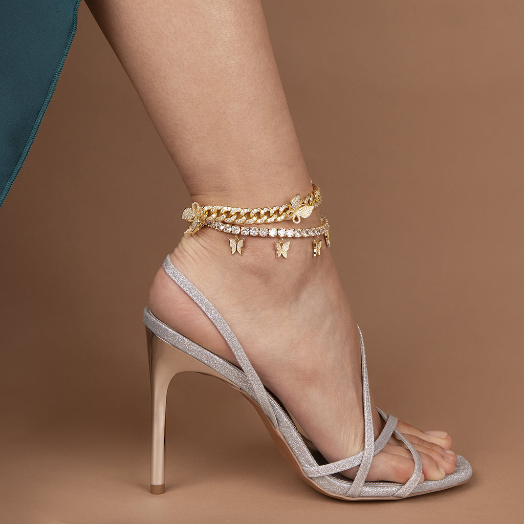 ICY Butterfly Cuban Anklet