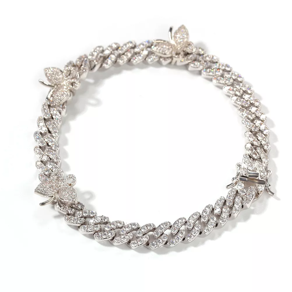 ICY Butterfly Cuban Anklet