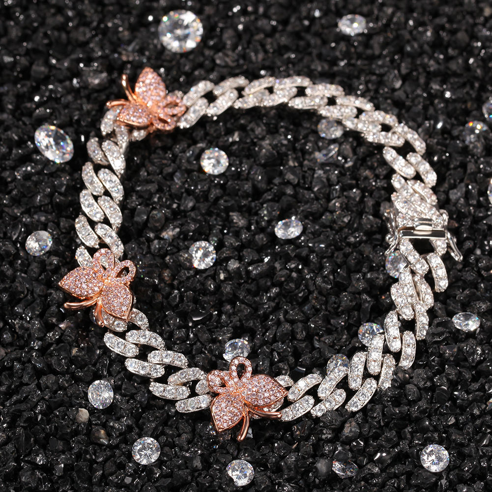 ICY Butterfly Cuban Anklet
