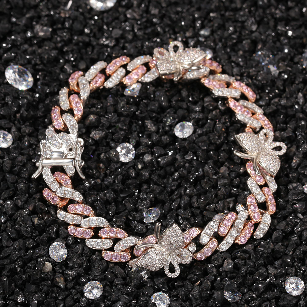 ICY Butterfly Cuban Anklet