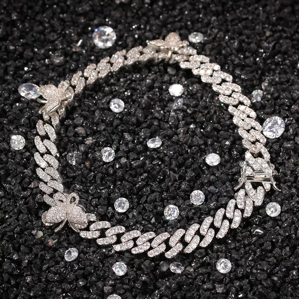 ICY Butterfly Cuban Anklet