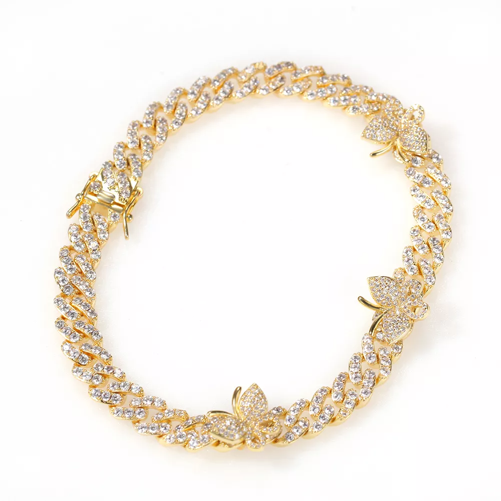 ICY Butterfly Cuban Anklet