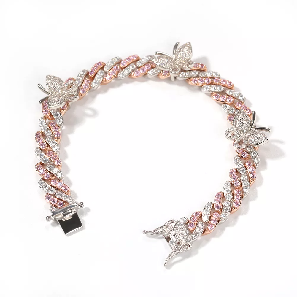 ICY Butterfly Cuban Anklet