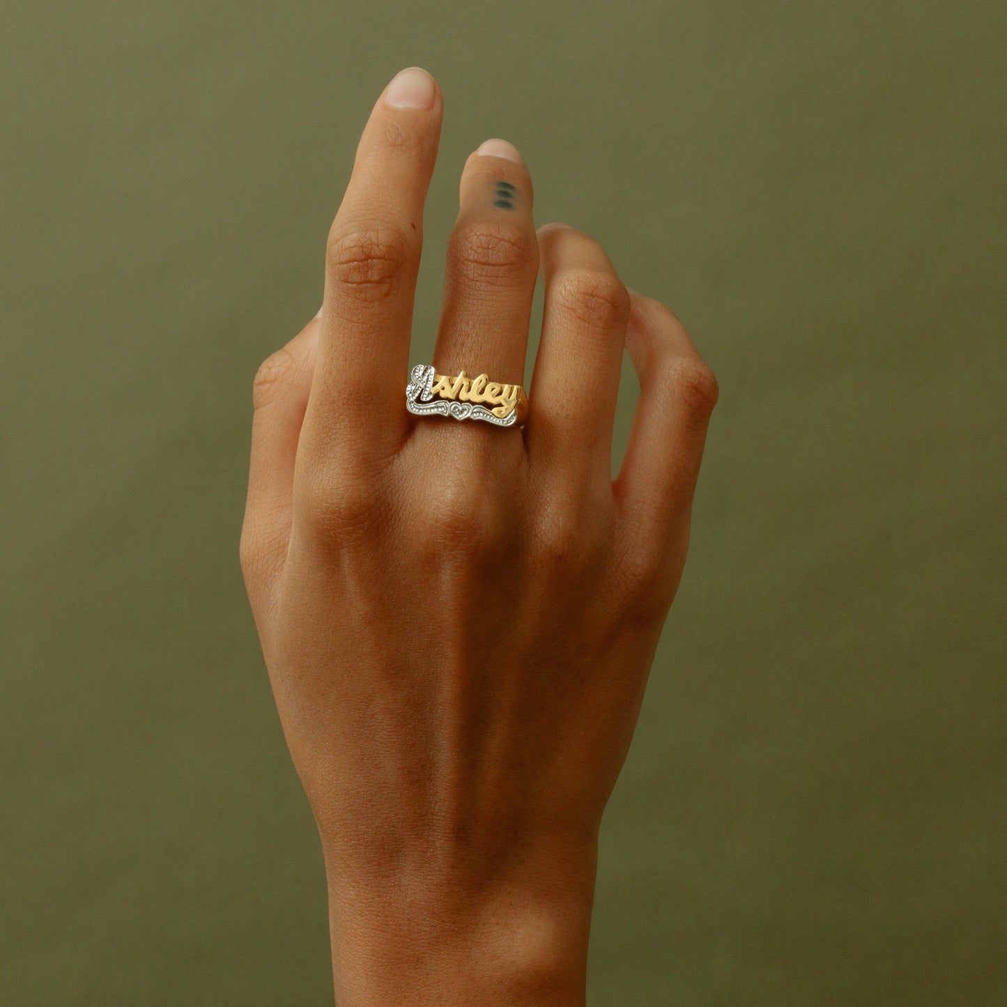 Personalized Script Name Ring