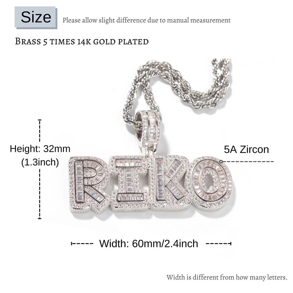 Small Rock Diamond Letter Pendant