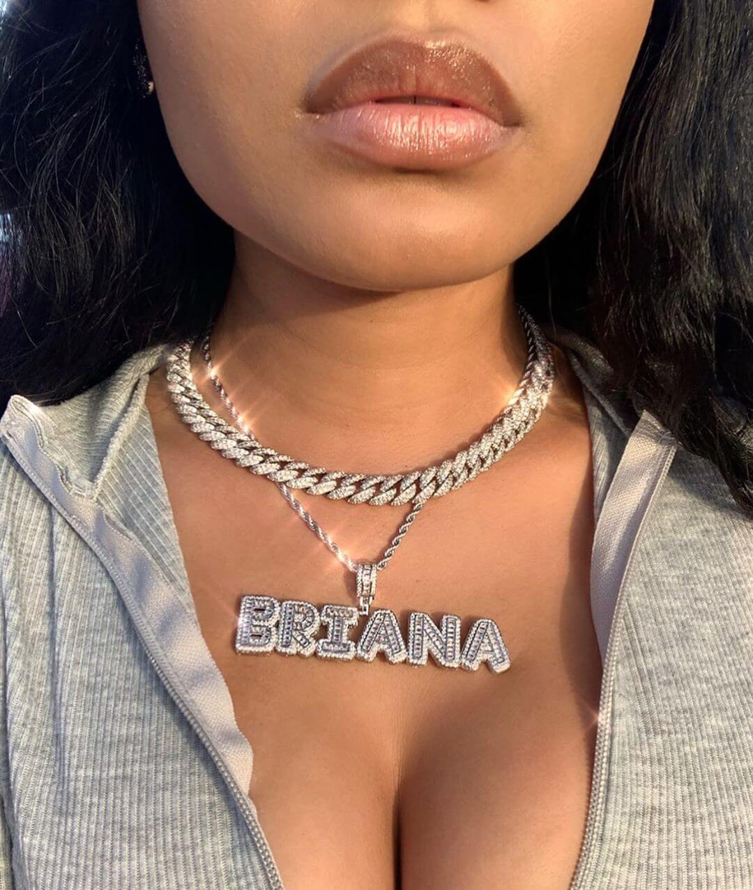 Small Rock Diamond Letter Pendant