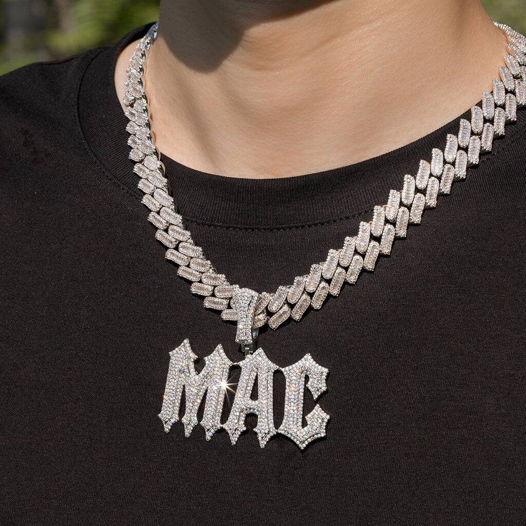 Two Tone Super Rapper Star Name Pendant